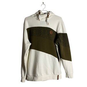 Indigo Jeancode Men's Olive Green Color Block Sweatshirt Hoodie